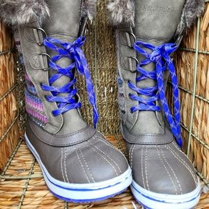 Northside Bishop Jr Waterproof boot, big girls size 3, grey/purple